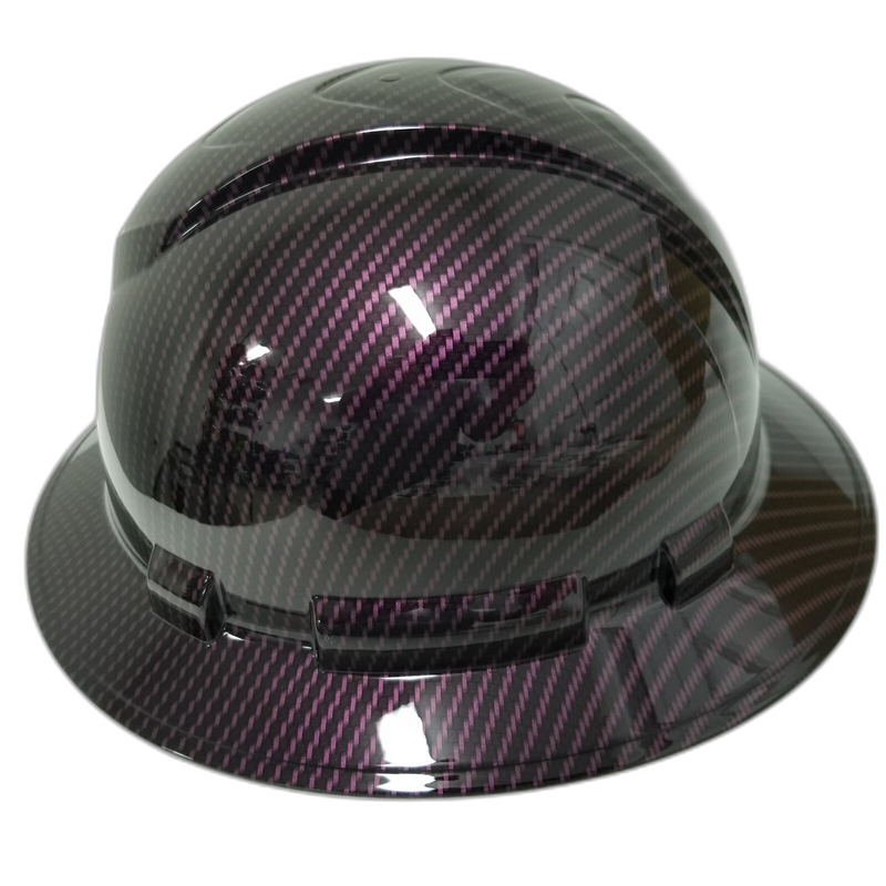 Deep Plum Purple Carbon Fiber hard hat right side view