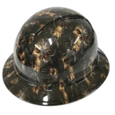 Cyborg Skull Mechanical Custom Hydro Dipped Full Brim Hard Hat - Right Side View