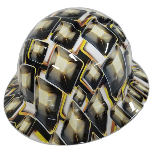 Hollywood Superstar Flash Cubes Custom Hydro Dipped Full Brim Hard Hat - Right Side View