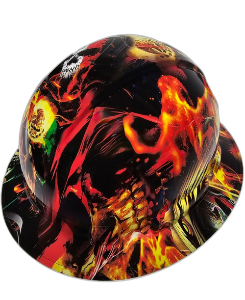 Mexican Pride Orgullo Mexicano Custom Hydro Dipped Full Brim Hard Hat - Right Side View