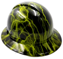 Lime Lightning Custom Hydro Dipped Full Brim Hard Hat - Right Side View