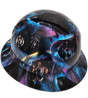 The Grim Reaper Midnight Creeper Custom Hydro Dipped Full Brim Hard Hat - Right Side View