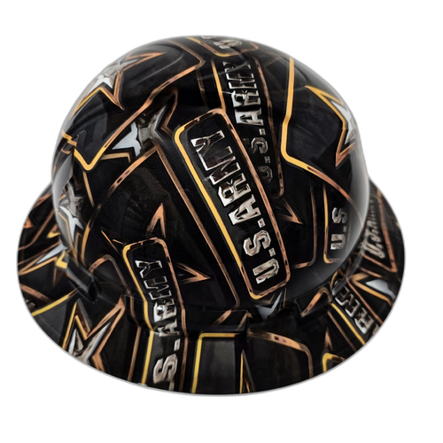 U.S. Army Badges Armed Services Custom Hydro Dipped Full Brim Hard Hat - Right Side View