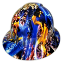 Artistic Collage Custom Hydro Dipped Full Brim Hard Hat - Right Side View