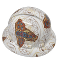 Mosaic Elephant Pattern Custom Hydro Dipped Full Brim Hard Hat - Right Side View