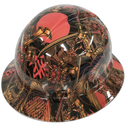 Japanese Foo Dog Koi Fish Custom Hydro Dipped Full Brim Hard Hat - Right Side View
