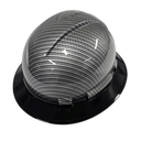 Blacked Out Silver Carbon Fiber Custom Hydro Dipped Full Brim Hard Hat - Right Side View