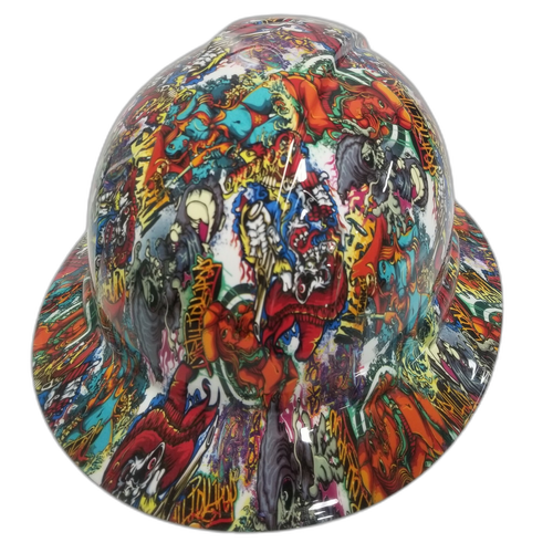 Pirate Booty Camo Custom Hydro Dipped Full Brim Hard Hat - Right Side View