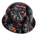Heavy Duty Fireman F/D Clean Custom Hydro Dipped Full Brim Hard Hat - Right Side View