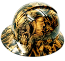 Petrified Wood Dead Wood Skulls Custom Hydro Dipped Full Brim Hard Hat - Right Side View