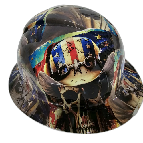 American Cowboys Cowboy Riders Custom Hydro Dipped Full Brim Hard Hat - Right Side View