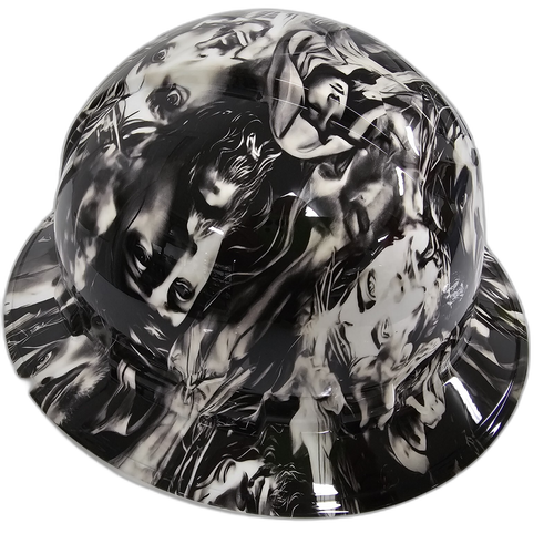 Jesus Christ Big Faces Jesus Saves Custom Hydro Dipped Full Brim Hard Hat - Right Side View