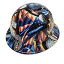 Veterans Memorial Day Salute USA Pride Custom Hydro Dipped Full Brim Hard Hat - Right Side View