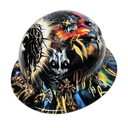 Jesus Light Of The World Full Color Nice Custom Hydro Dipped Full Brim Hard Hat - Right Side View