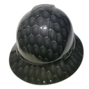 3D Gray Hex Carbon Deep 3D Effects Custom Hydro Dipped Full Brim Hard Hat - Right Side View