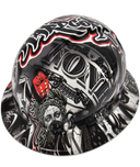 Laugh Now Cry Later Hardcore American Custom Hydro Dipped Full Brim Hard Hat - Right Side View