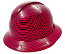 Wicked Hot Pink Carbon Fiber Custom Hydro Dipped Full Brim Hard Hat - Right Side View