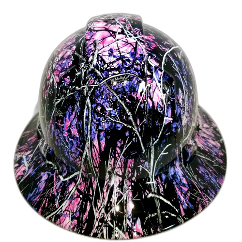 Country Girl Camo Custom Hydro Dipped Full Brim Hard Hat - Right Side View