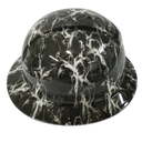 Black and white skulls Custom Hydro Dipped Full Brim Hard Hat - Right Side View