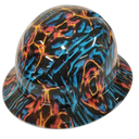 Fire And Ice Color Custom Hydro Dipped Full Brim Hard Hat - Right Side View