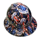 Live Free Or Die USA America Custom Hydro Dipped Full Brim Hard Hat - Right Side View