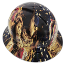 Battle Worn Tattered And Torn USA Flag Custom Hydro Dipped Full Brim Hard Hat - Right Side View