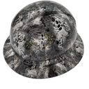 Kryptik Snow Winter Camo Custom Hydro Dipped Full Brim Hard Hat - Right Side View