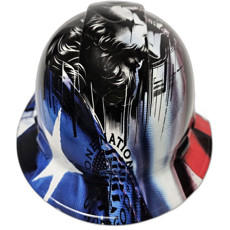 Jesus Crown of Thorns Flag hard hat right side view