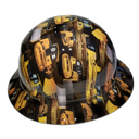 Bulldozer Heavy Equipment Custom Hydro Dipped Full Brim Hard Hat - Right Side View