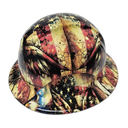 American Eagle Collage Watercolor Custom Hydro Dipped Full Brim Hard Hat - Right Side View