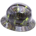 Dark Raiser Skulls Green Custom Hydro Dipped Full Brim Hard Hat - Right Side View