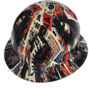 Sirena Pop Art Big Cock Collage Custom Hydro Dipped Full Brim Hard Hat - Right Side View