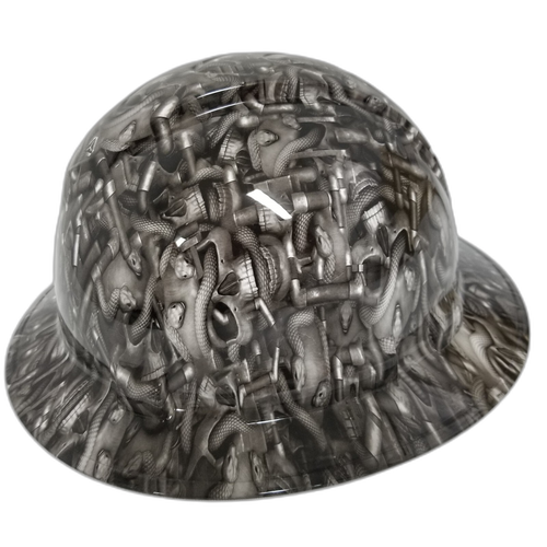 Skulls N Snakes Custom Hydro Dipped Full Brim Hard Hat - Right Side View