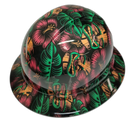 Tiki Masks Polynesian Hawaiian Aloha Custom Hydro Dipped Full Brim Hard Hat - Right Side View