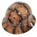 Shell Head Turtle Shell Tortoise Custom Hydro Dipped Full Brim Hard Hat - Right Side View