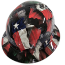 Mexican Roots Texas Pride USA Custom Hydro Dipped Full Brim Hard Hat - Right Side View