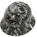 Hot Rod Drift Missile Sticker Bomb Custom Hydro Dipped Full Brim Hard Hat - Right Side View