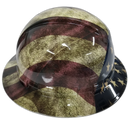 Old Glory USA Flag Grunge American Fla Custom Hydro Dipped Full Brim Hard Hat - Right Side View