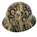 420 WEED HEAD realistic kush Custom Hydro Dipped Full Brim Hard Hat - Right Side View