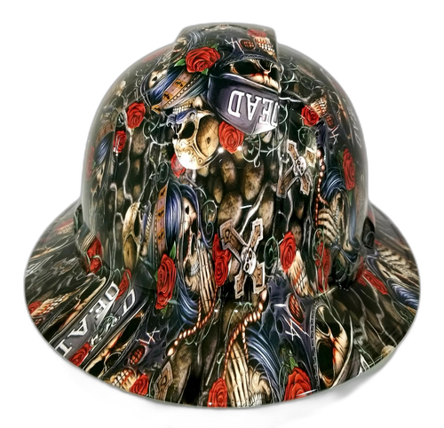 Till Death Do Us Part LA Street Life Custom Hydro Dipped Full Brim Hard Hat - Right Side View