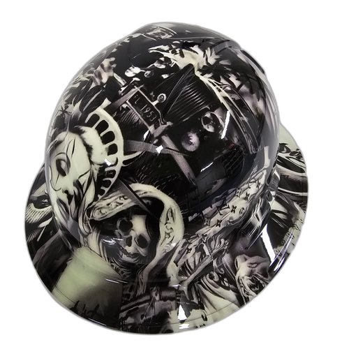 American Ganster Liberty Exclusive Custom Hydro Dipped Full Brim Hard Hat - Right Side View