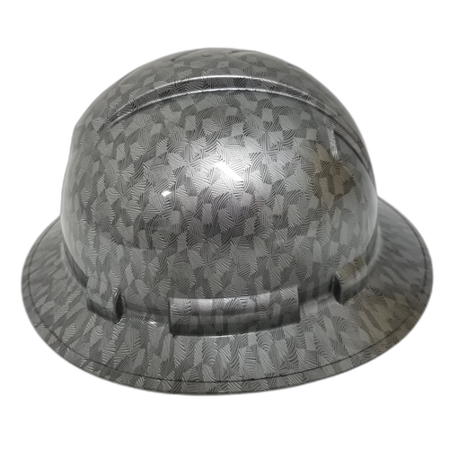 Forged Carbon Fiber Custom Hydro Dipped Full Brim Hard Hat - Right Side View