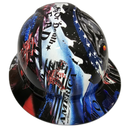 Liberty Or Death American Punisher USA Custom Hydro Dipped Full Brim Hard Hat - Right Side View