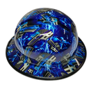 Blue Line Ice Skulls Custom Hydro Dipped Full Brim Hard Hat - Right Side View
