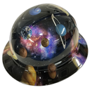 Milky Way Galaxy Planets Custom Hydro Dipped Full Brim Hard Hat - Right Side View
