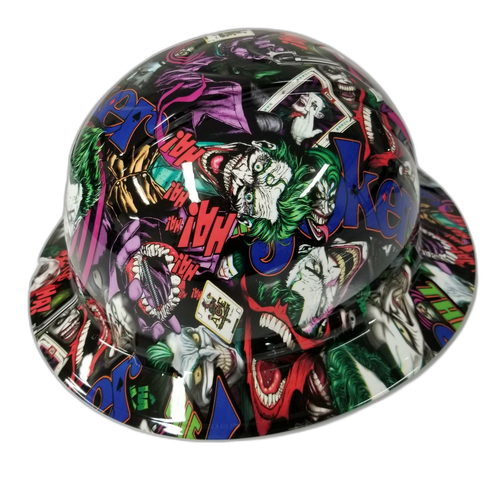 Full Color Ha Ha Art Custom Hydro Dipped Full Brim Hard Hat - Right Side View