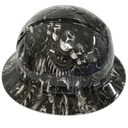Chained Gods Skulls Chains Custom Hydro Dipped Full Brim Hard Hat - Right Side View
