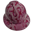 Breast Cancer Awareness Custom Hydro Dipped Full Brim Hard Hat - Right Side View
