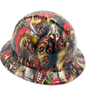 Color Zombie Art Custom Hydro Dipped Full Brim Hard Hat - Right Side View