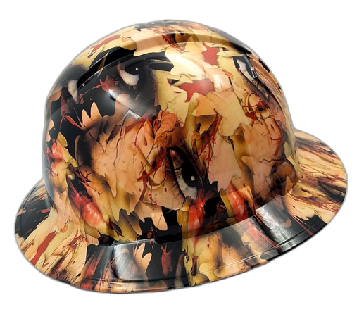 Human Reign Camo Crazy Custom Hydro Dipped Full Brim Hard Hat - Right Side View